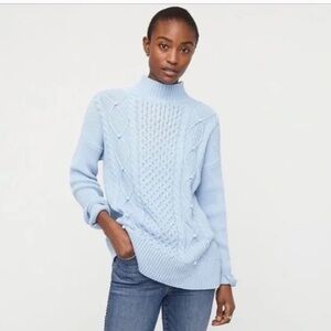 NWT J.Crew Swingy Cable-Knit Mockneck Sweater XS